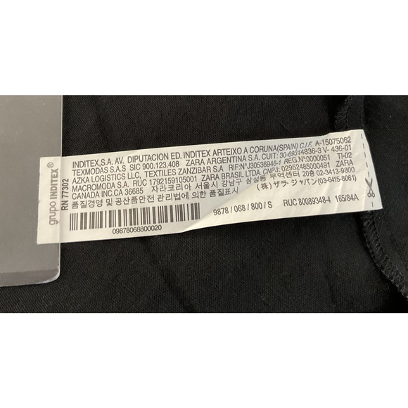 Zara Woman's Dress Size‎ 2X Black V-Neck Short Sleeve Asymmetrical Hem - Picture 8 of 9